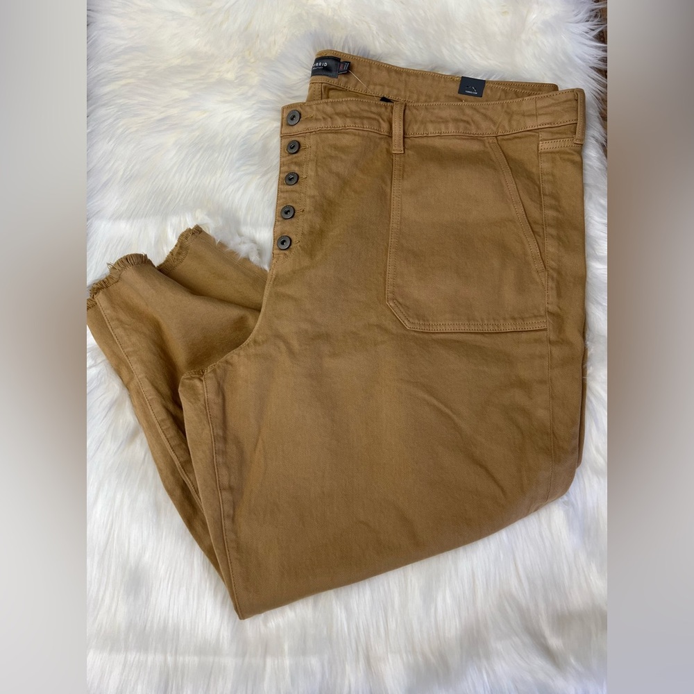 Torrid Hi-Rise Straight Tan Jeans Cargo